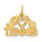 10K Gold I Love Tennis Charm Heart Racquet Sports New 18 X 17mm Jewerly